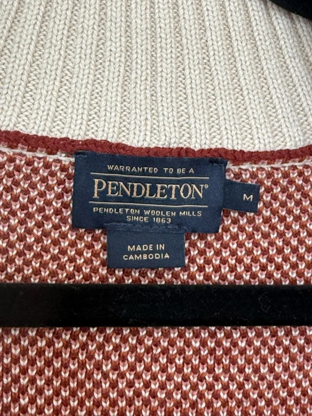 Pendleton Desert Scene Shawl Collar Cardigan - Cream & Rust - Picture 3 of 3